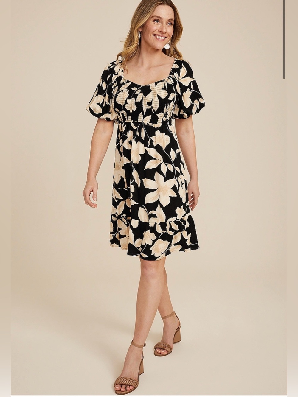 Maurice’s Floral Bubble Sleeve Dress